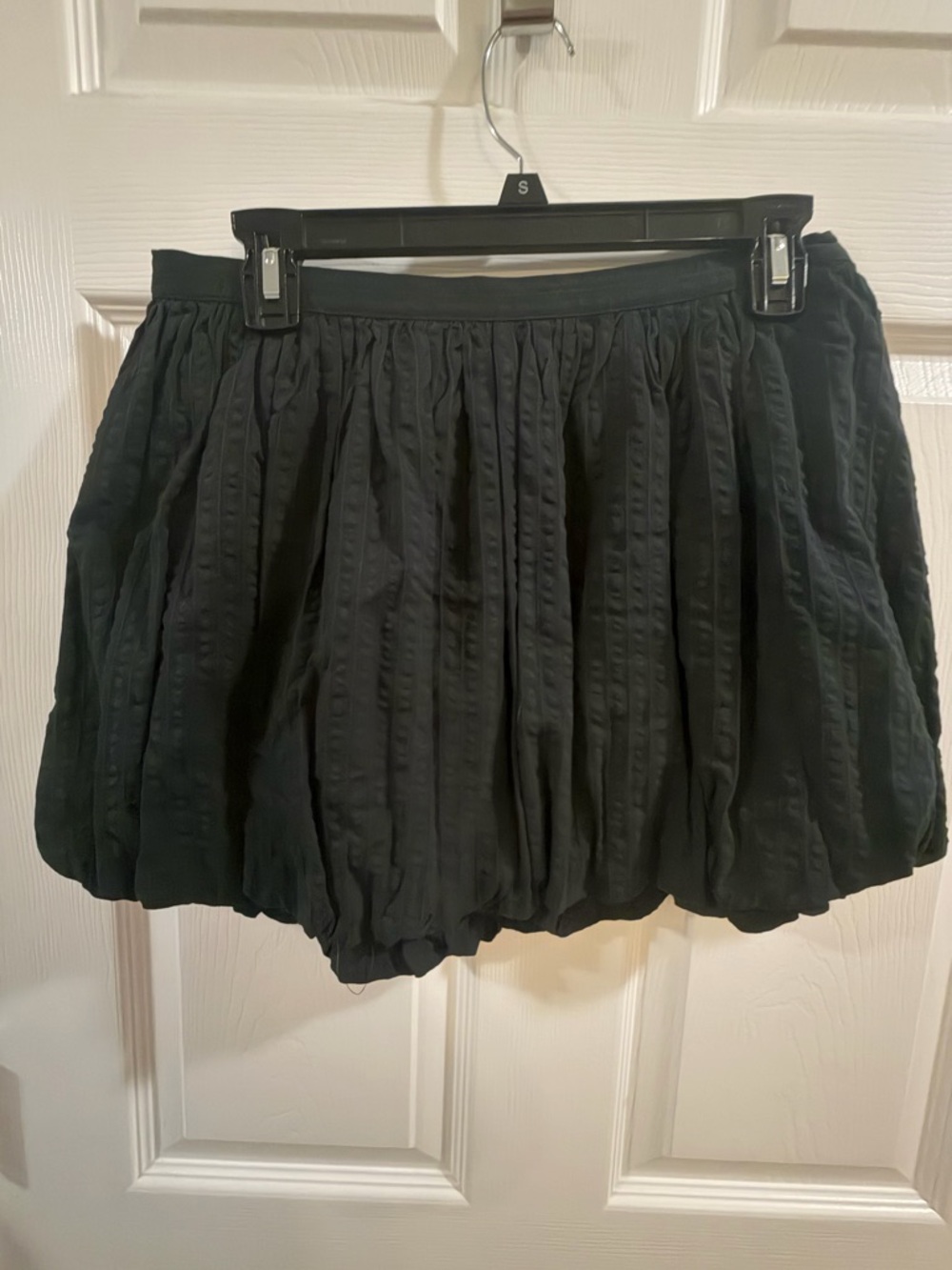 aerie Black Textured Bubble Mini Skirt